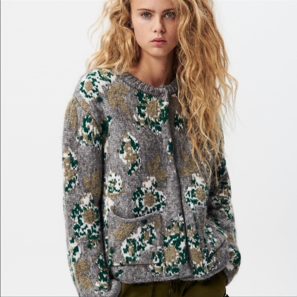 Zara green and gray knitted sweater - Picture 5 of 10